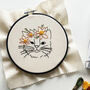 Flower Crown Kitty Embroidery Kit, thumbnail 3 of 5
