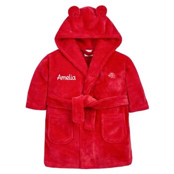 Personalised Baby And Toddler Dressing Gown – Embroidered Name In Eight Colours, 8 of 8