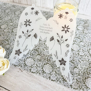 Personalised Memorial Angel Wings With Ribbon Loss Of Loved One, 3 of 6