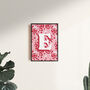 Personalised 'Pink Floral' Inital Print, thumbnail 2 of 3