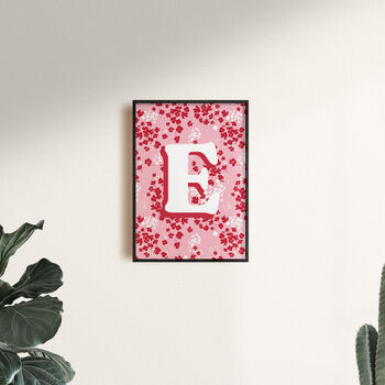 Personalised 'Pink Floral' Inital Print, 2 of 3