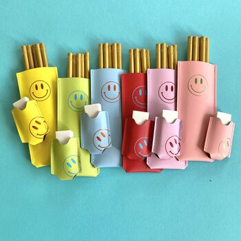 Recycled Leather Holder Pencils And Rubber Set, 2 of 8