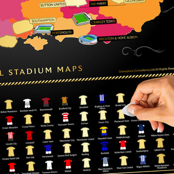 English Football Stadiums Scratch Off Map, 8 of 10