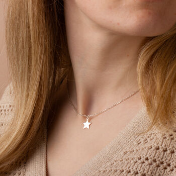 Sterling Silver Necklace With Star Charm, 4 of 9