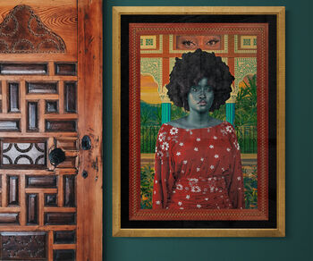 Portrait With Exotic Scenery On Giclee Paper, 2 of 12