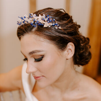 Blue Crystal Fascinator Headband, 2 of 2
