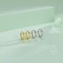 Sterling Silver Minimalist Single Baguette Cut Cz Huggie Hoop, thumbnail 7 of 12