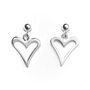 Sterling Silver Open Heart Earrings, thumbnail 1 of 4