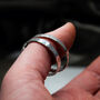 Hammered Sterling Silver Hoops, thumbnail 3 of 4