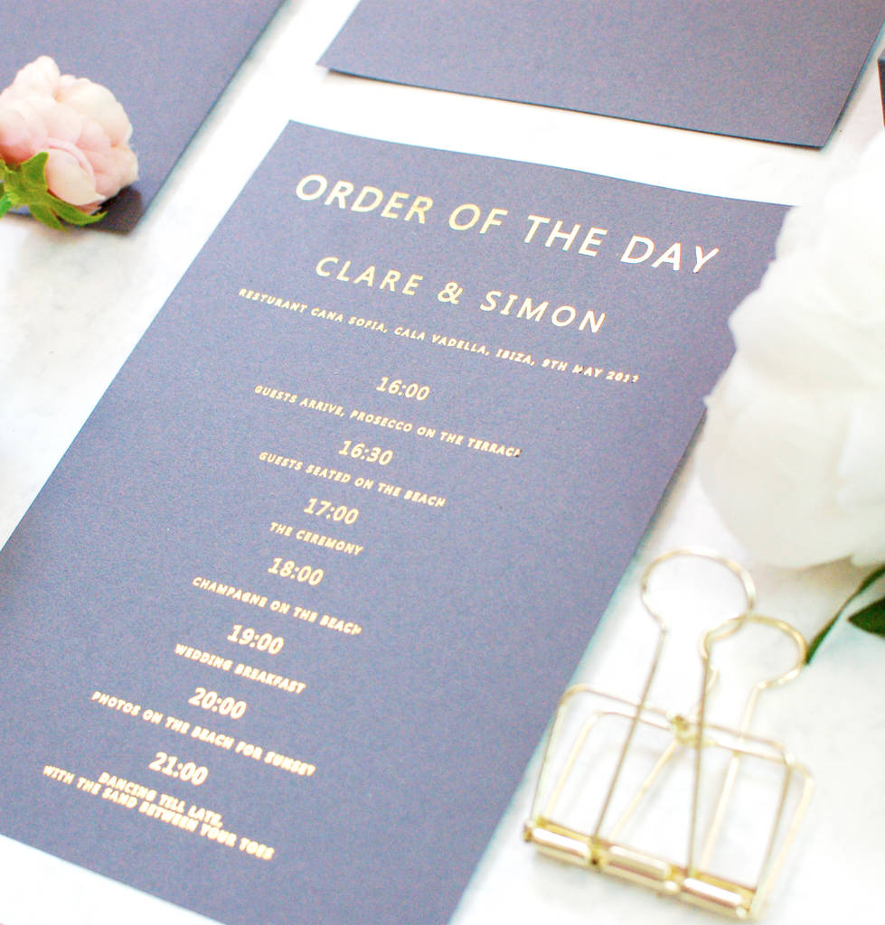 wedding order