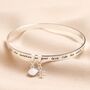 Beach Lover Meaningful Word Bangle In Silver, thumbnail 1 of 5