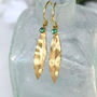 Emerald Earrings In 18ct Gold Leaf Design, thumbnail 4 of 8