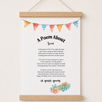 Personalised 60th Birthday Gift Print Special Poem, 3 of 10