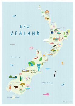 Map Of New Zealand Art Print, 3 of 3