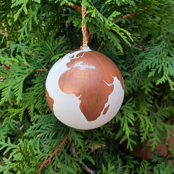 Personalised Hand Painted World Globe Bauble, 7 of 9