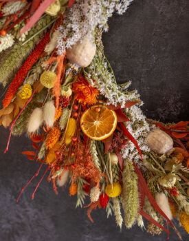 Colourful Autumn Dried Flower Wreath Making Kit, 3 of 7
