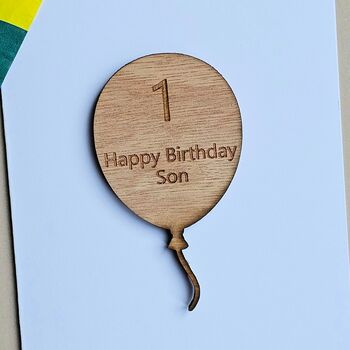 'One Happy Birthday Son' Balloon Token And Card, 2 of 2