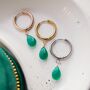 Green Onyx Hoop Earrings, thumbnail 5 of 12