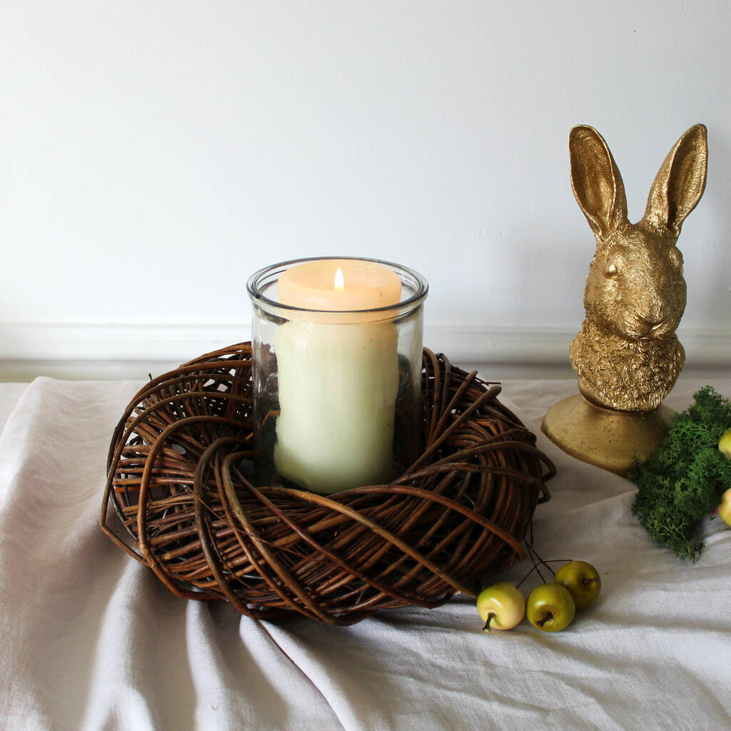 Easter Wicker Wreath Candle Holder By Objet Dahlia