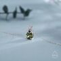 Olive Green Cz Pear Cut Pendant Necklace In Sterling Silver, thumbnail 4 of 12