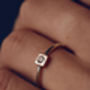 9ct Gold Square Diamond Engagement Ring, thumbnail 8 of 9