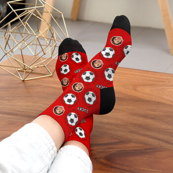 Personalised Lucky Football Photo Socks, 4 of 12