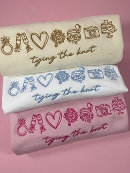 Tying The Knot Embroidered Bride Sweatshirt, 6 of 9
