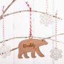 Personalised Cherry Wooden Polar Bear Decoration, thumbnail 2 of 4