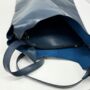 Two Way Carrier Tote Leather Shoulder Bag Navy Blue, thumbnail 2 of 7