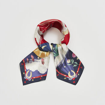 Freya Narrative Navy Square Scarf, 3 of 4