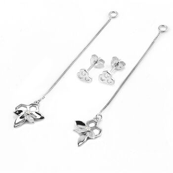 Yellow Gold Vermeil Sterling Silver Bee Flower Drops, 3 of 6