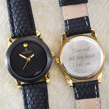 Carbon Black Personalised Ladies Wrist Watch, 2 of 5