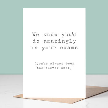 'The Clever One' Exam Congratulations Card, 2 of 2