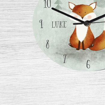 Woodland Fox Personalised Clock, 3 of 3