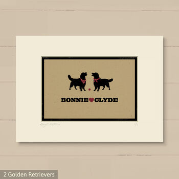 Personalised Golden Retriever Print For One Or Two Dogs, 11 of 12
