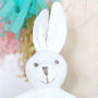 Organic Bunny Rabbit And Personalised Bag, thumbnail 2 of 4