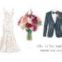 1st Anniversary Bride, Bouquet And Groom Print, thumbnail 6 of 7