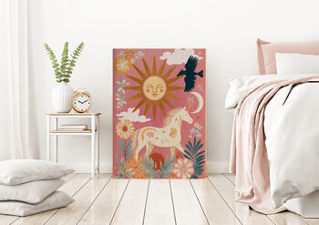 Sun Horse Pink Magic Art Print, 3 of 4