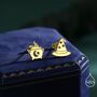Mismatched Cauldron And Witch Hat Stud Earrings In Sterling Silver, thumbnail 3 of 12