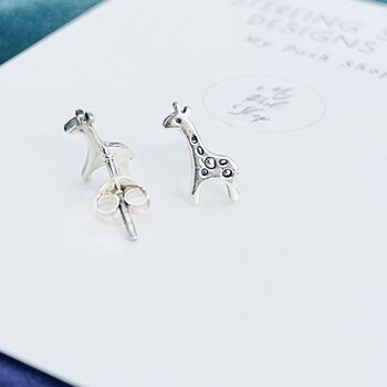 Stand Tall Stand Proud Sterling Silver Giraffe Earrings, 3 of 6