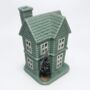 Sage Ceramic House Christmas Tealight Holder, thumbnail 3 of 4