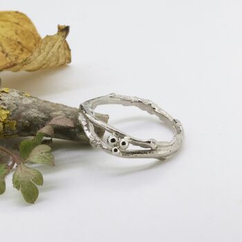 White Gold Woodland Twig Wedding Ring, 2 of 9
