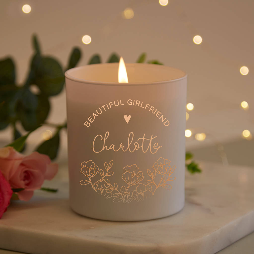 Girlfriend Gift Personalised Candle By LOOM Weddings