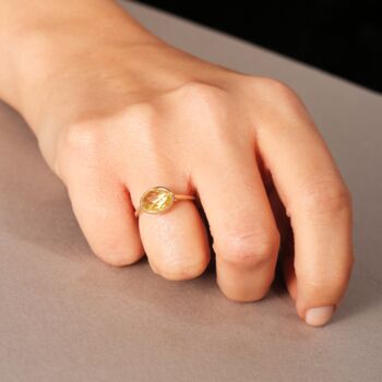 Yellow Gold Oval Briolette Cut Rings, 2 of 11