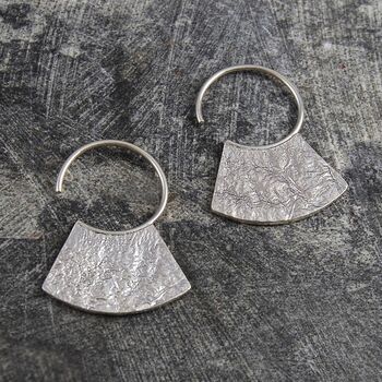 Hammered Grecian Gold Plated Silver Hoop Earrings, 6 of 7