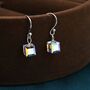 Aurora Borealis Cube Drop Hook Earrings, thumbnail 3 of 11