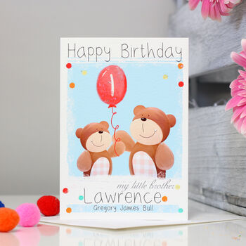 Personalised Bear Brother Birthday Card, 6 of 9