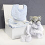 Personalised Elephant Comforter And Blue Baby Gift Set, thumbnail 4 of 8