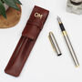 Personalised Antiqued Leather Pen Holder And Pen, thumbnail 3 of 5