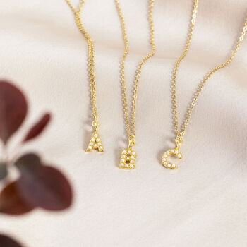 Dainty Pearl Initial Necklace, 12 of 12
